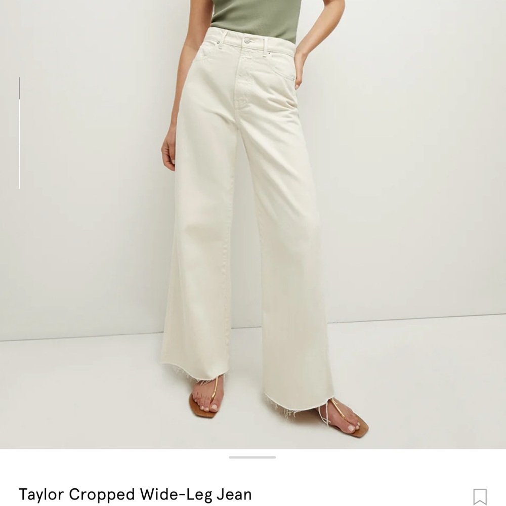 Veronica Beard Taylor Cropped Wide-Leg Jean, Size 26.